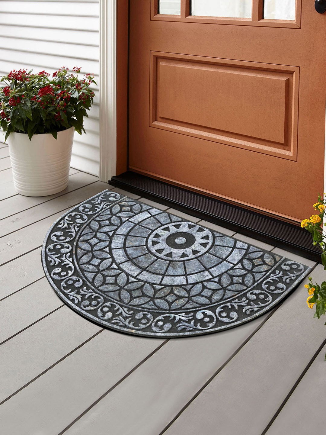 

Obsessions Grey Printed Verona Anti-Skid Outdoor Mat