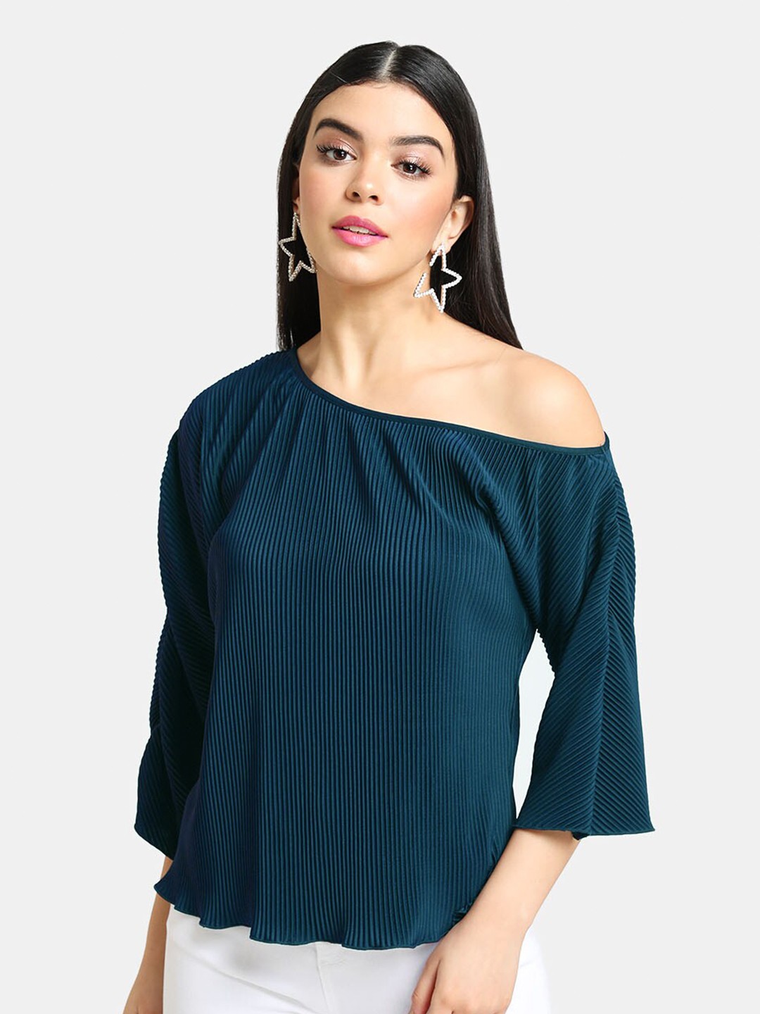 

Kazo Blue One Shoulder Regular Top