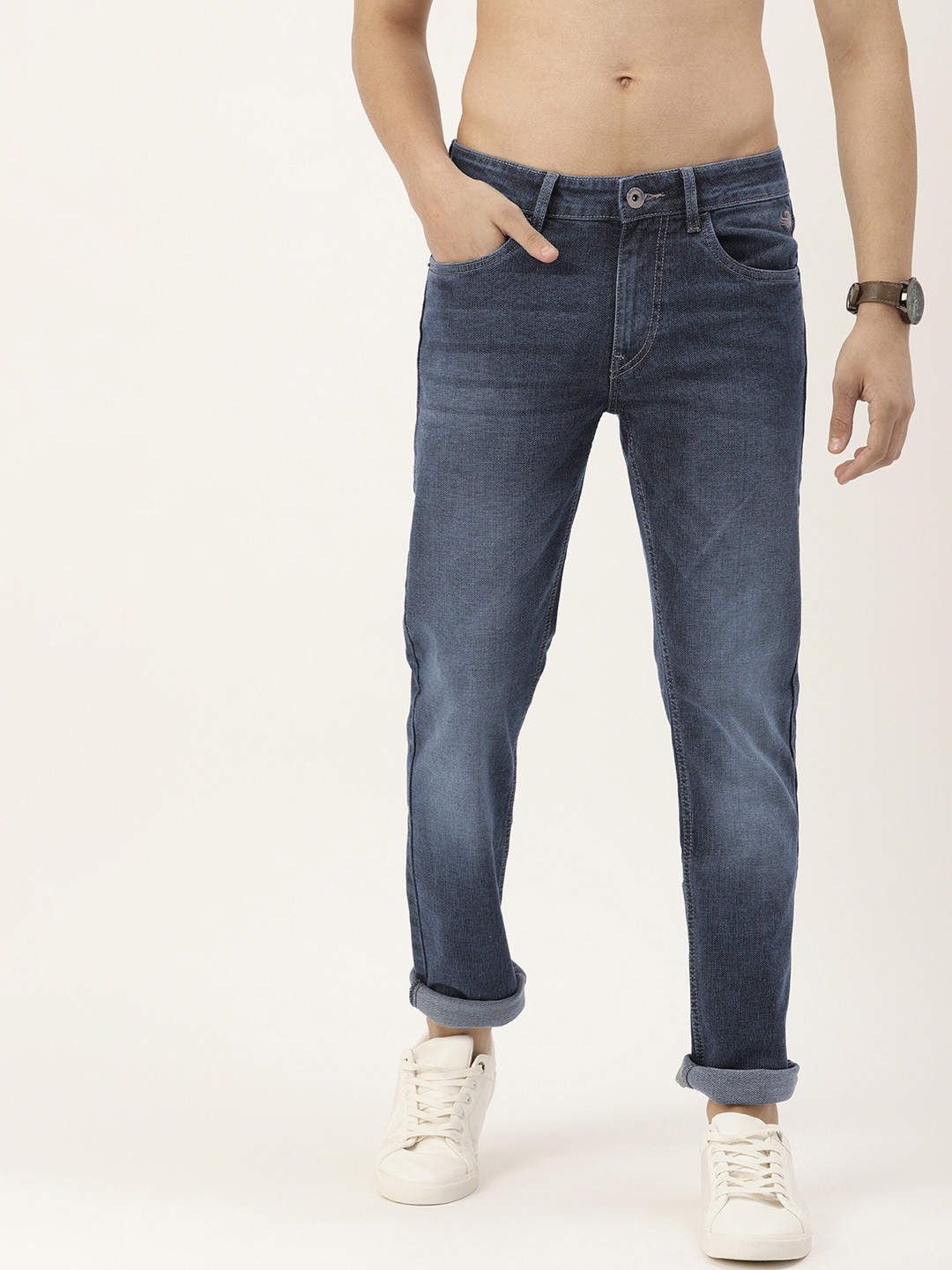 

Flying Machine Men Blue Micheal Slim Tapered Fit Light Fade Stretchable Jeans