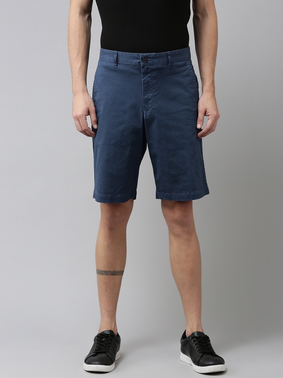 

French Connection Men Teal Blue Slim Fit Chino Shorts
