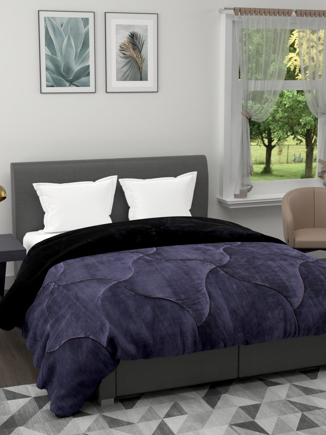 

A Homes Grace Black & Grey Heavy Winter 850 GSM Double Bed Quilt