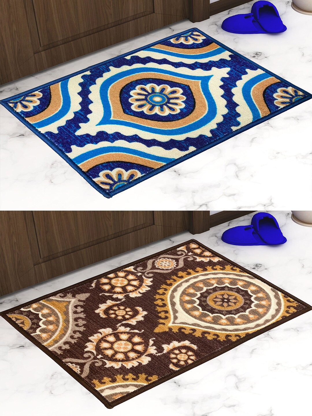 

Athom Trendz Set of 2 Printed Premium Anti Slip Doormats, Multi