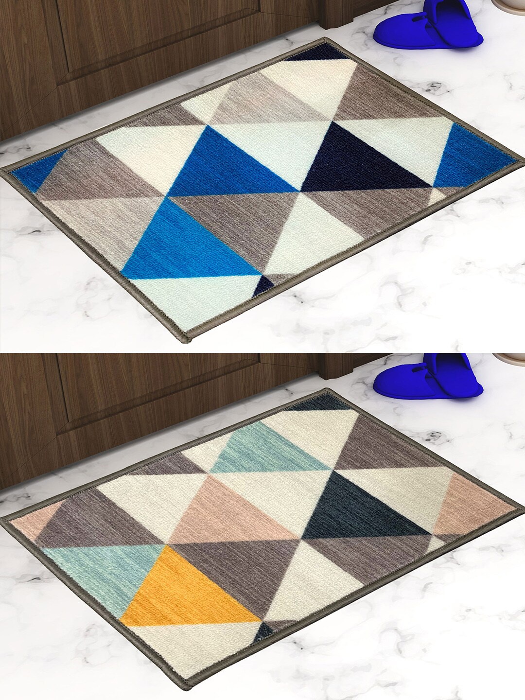 

Athom Trendz Set of 2 Printed Premium Anti Slip Doormats, Multi