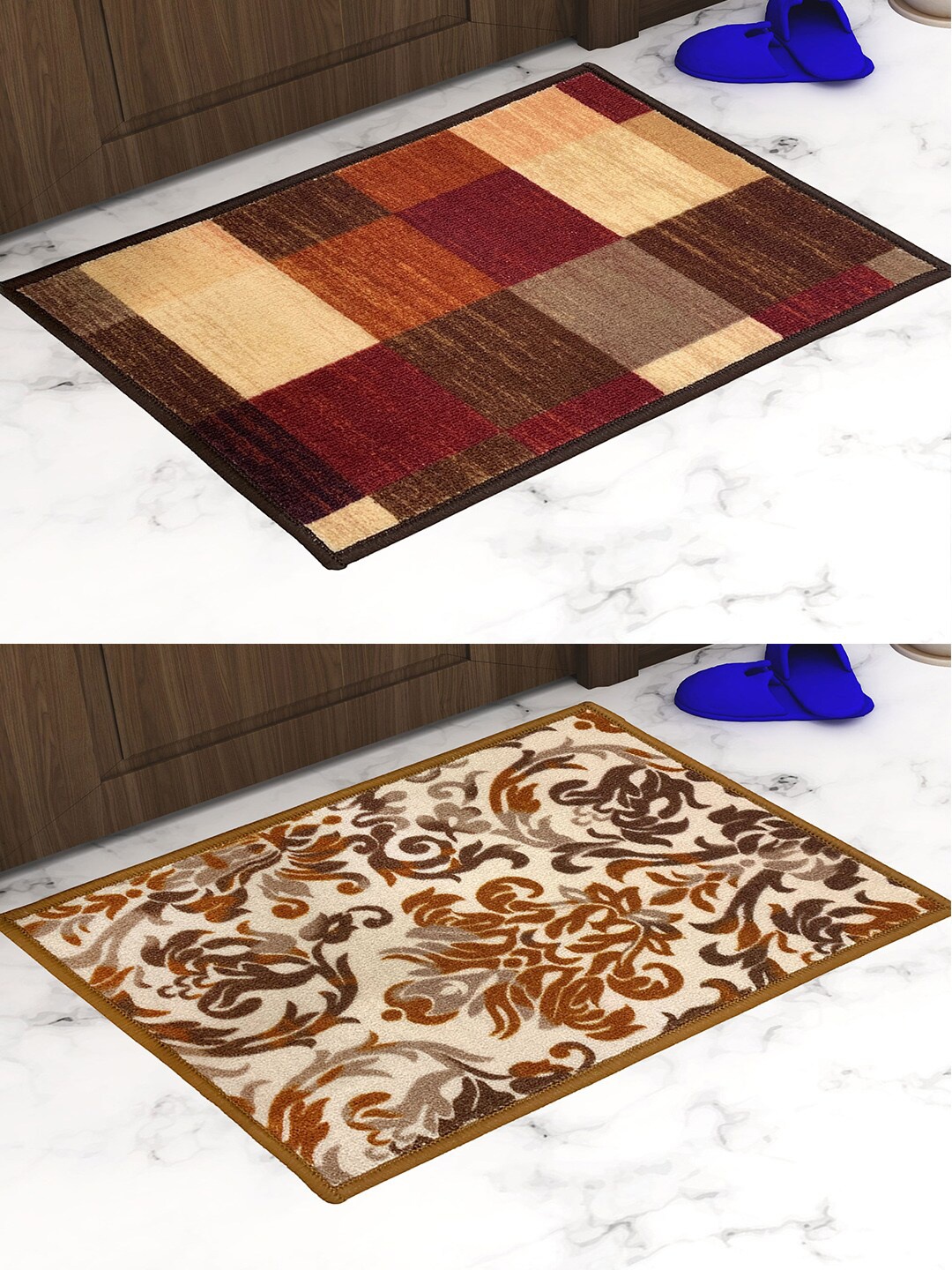 

Athom Trendz Set of 2 Printed Premium Anti Slip Doormats, Multi