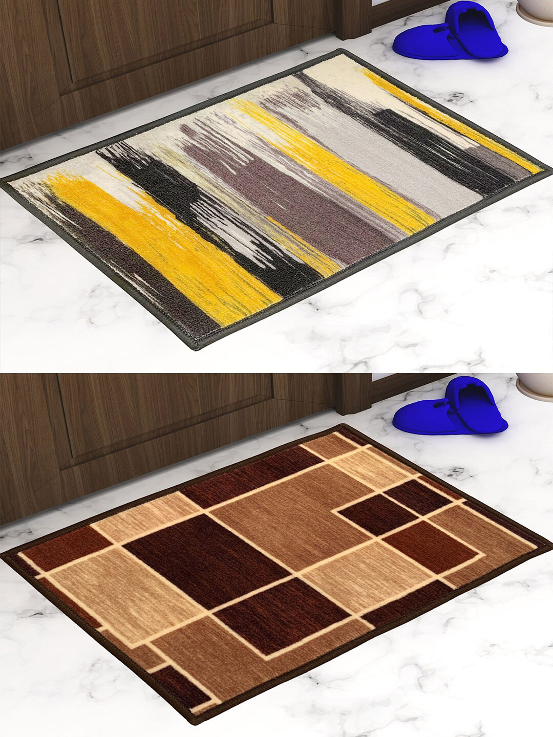 

Athom Trendz Set of 2 Printed Premium Anti Slip Doormats, Multi