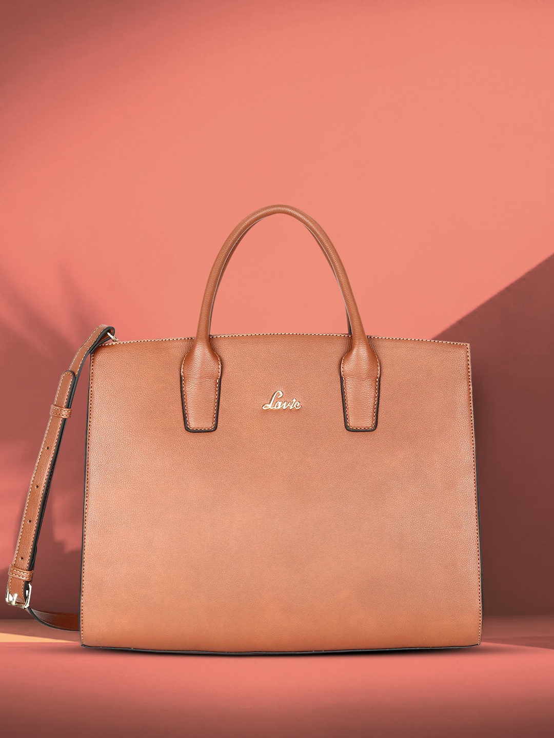 

Lavie Brown PU Structured Handheld Bag