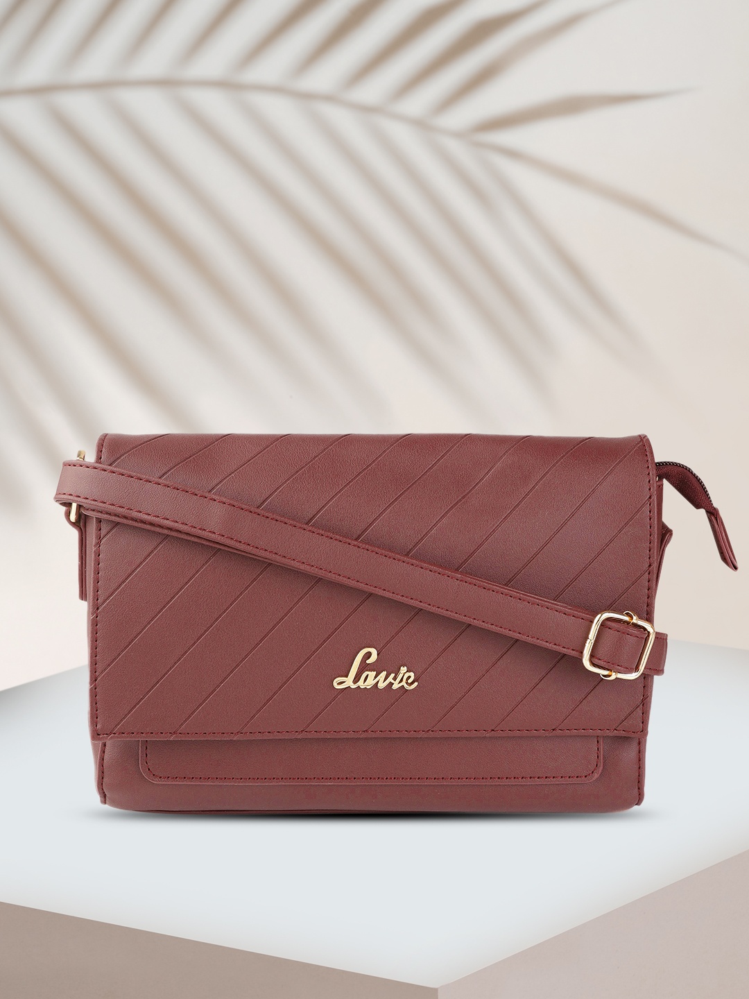 

Lavie Becca Women Burgundy Foldover Slingbag
