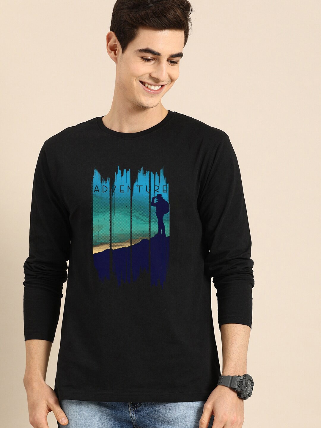 

Bewakoof Men Black Printed T-shirt