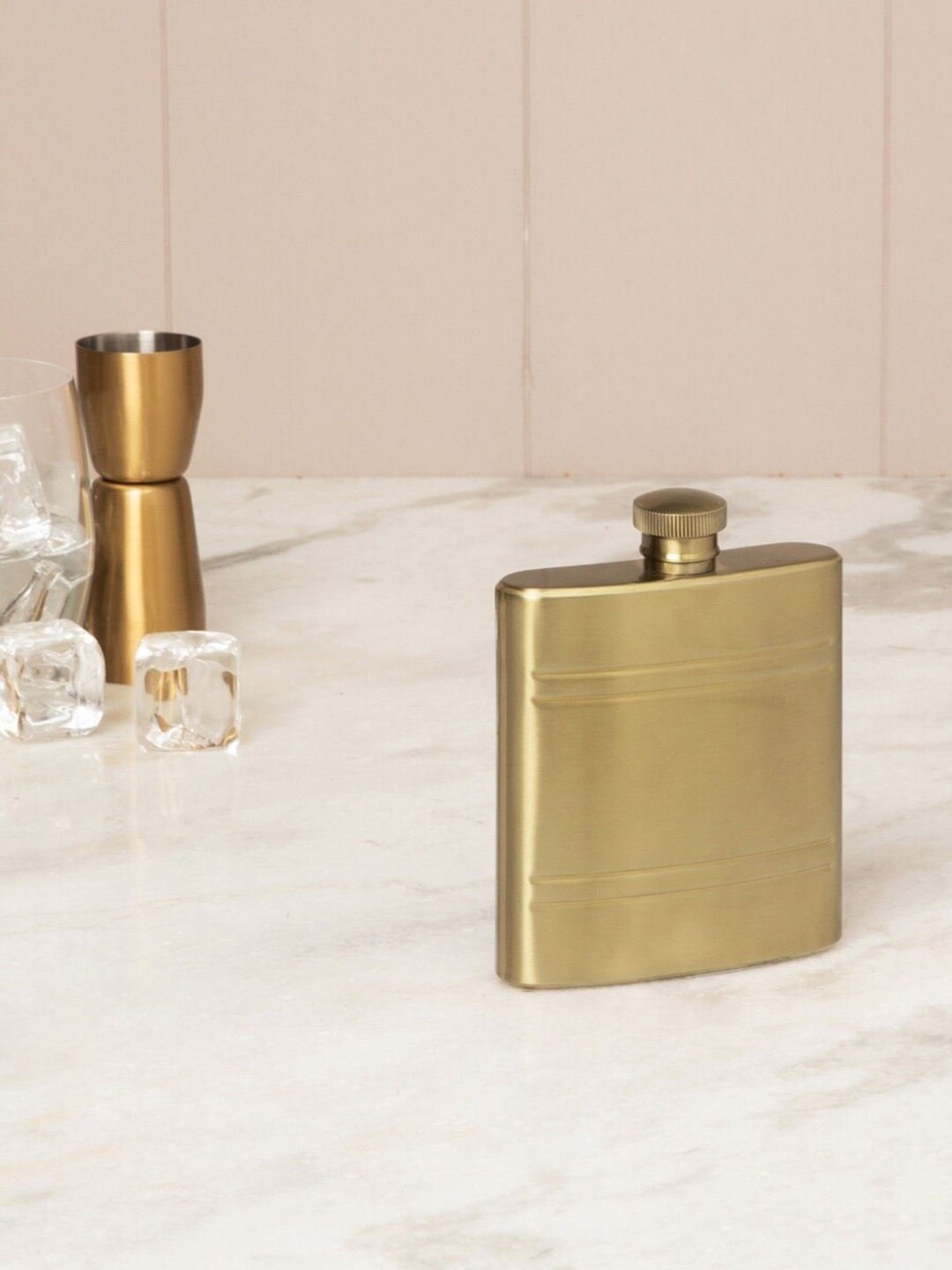 

Home Centre Gold Toned Solid Stainless Steel Hip Flask