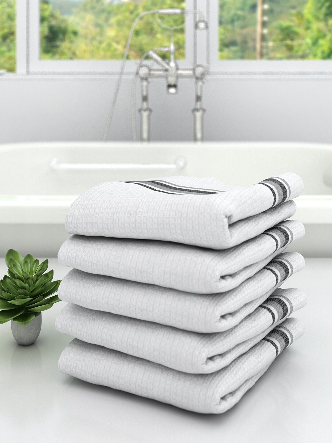 

Athom Trendz Pack of 5 Cotton Lightweight Quick-Dry & High Absorbant Bath Towel, Multi