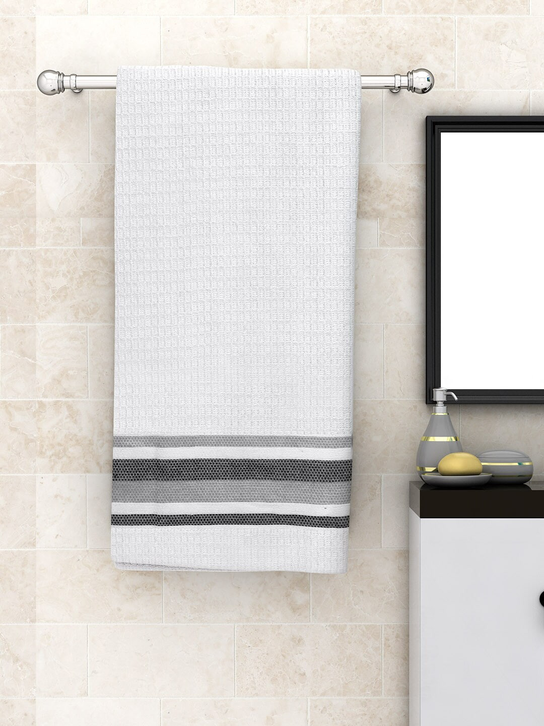 

Athom Trendz Pack of 3 Cotton Lightweight Quick-Dry & High Absorbant Bath Towel, Multi