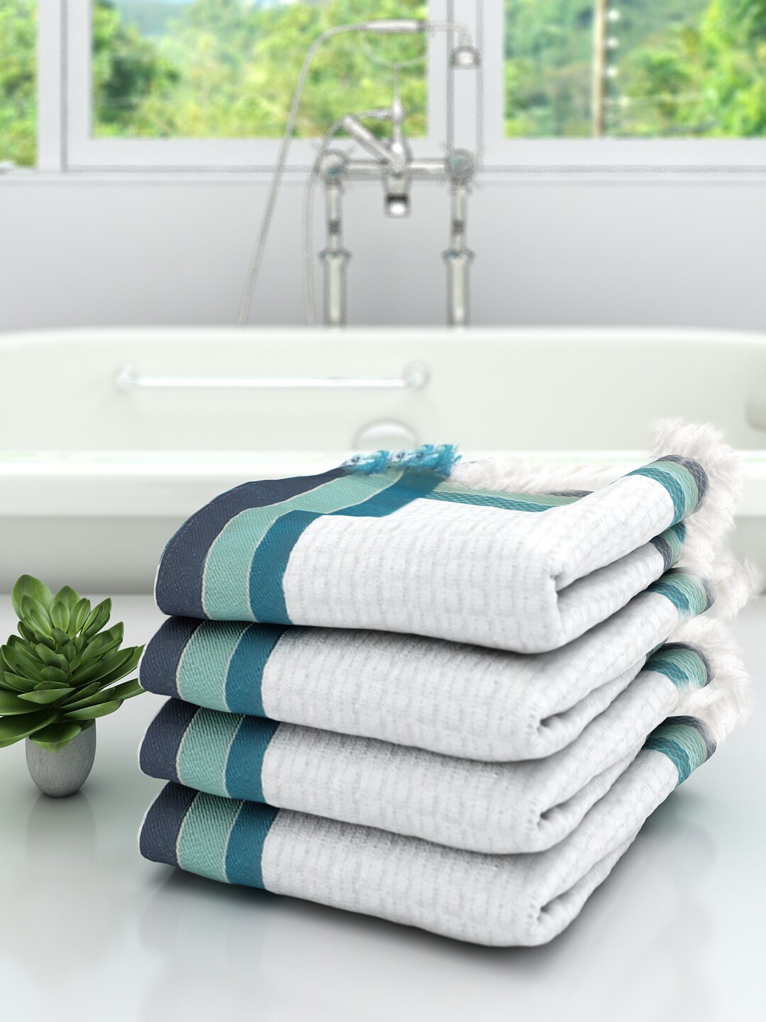 

Athom Trendz Multi Set of 4 Cotton Bath Towels