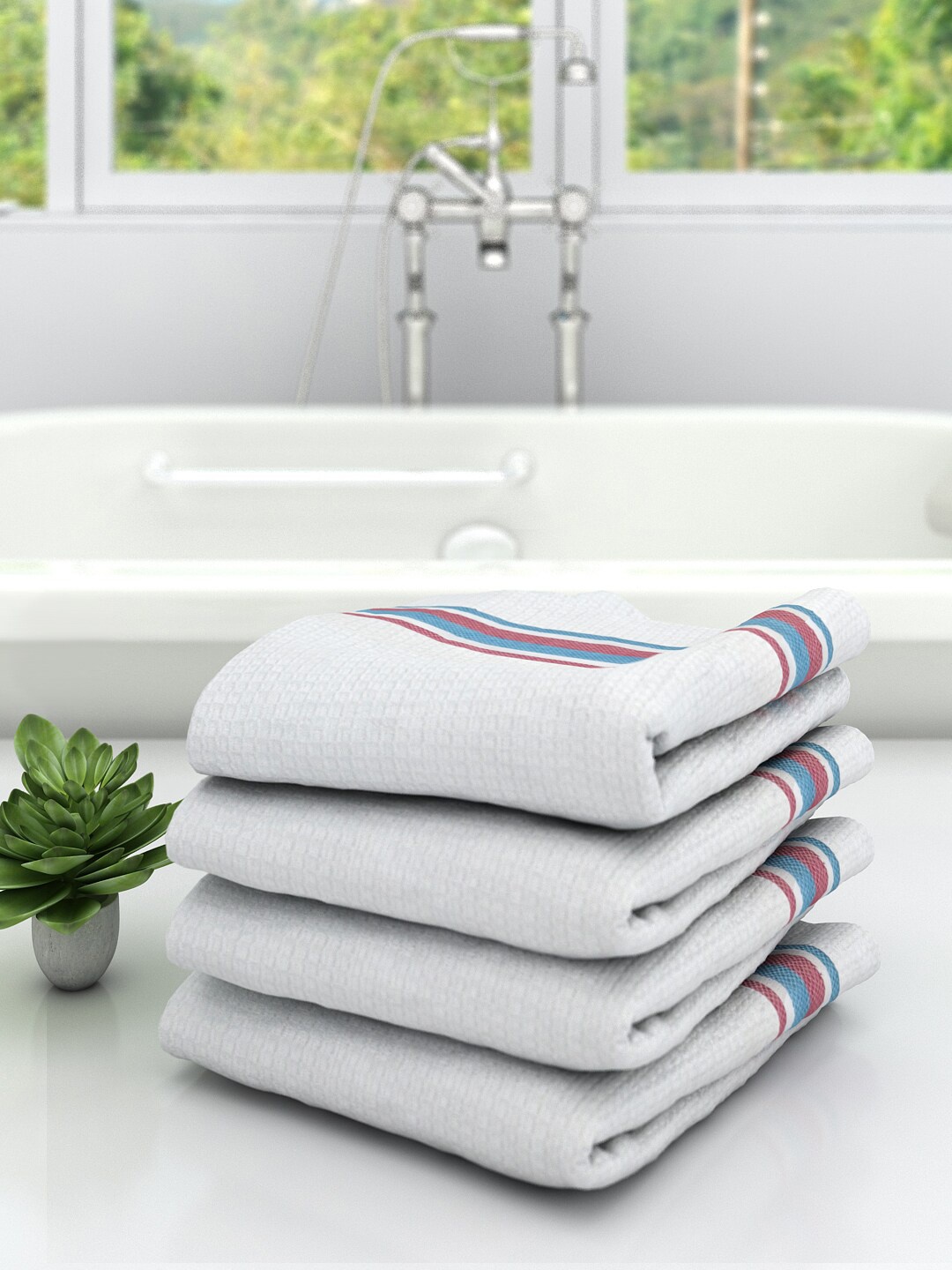 

Athom Trendz Multi Set of 4 Cotton Bath Towels