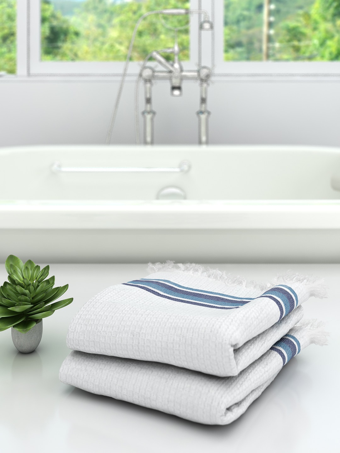 

Athom Trendz Multi Set of 2 Cotton Bath Towels