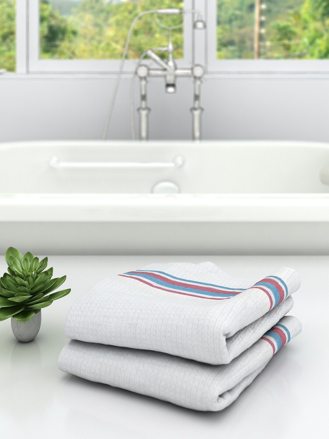 

Athom Trendz White Set Of 2 High Absorbant Bath Towel