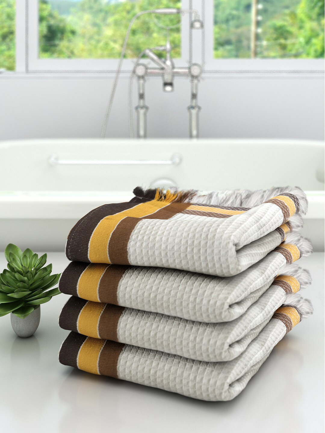 

Athom Trendz Multi Set of 4 Cotton Bath Towels
