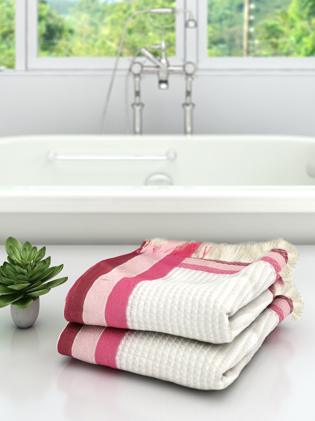 

Athom Trendz Multi Set of 2 Cotton Bath Towels