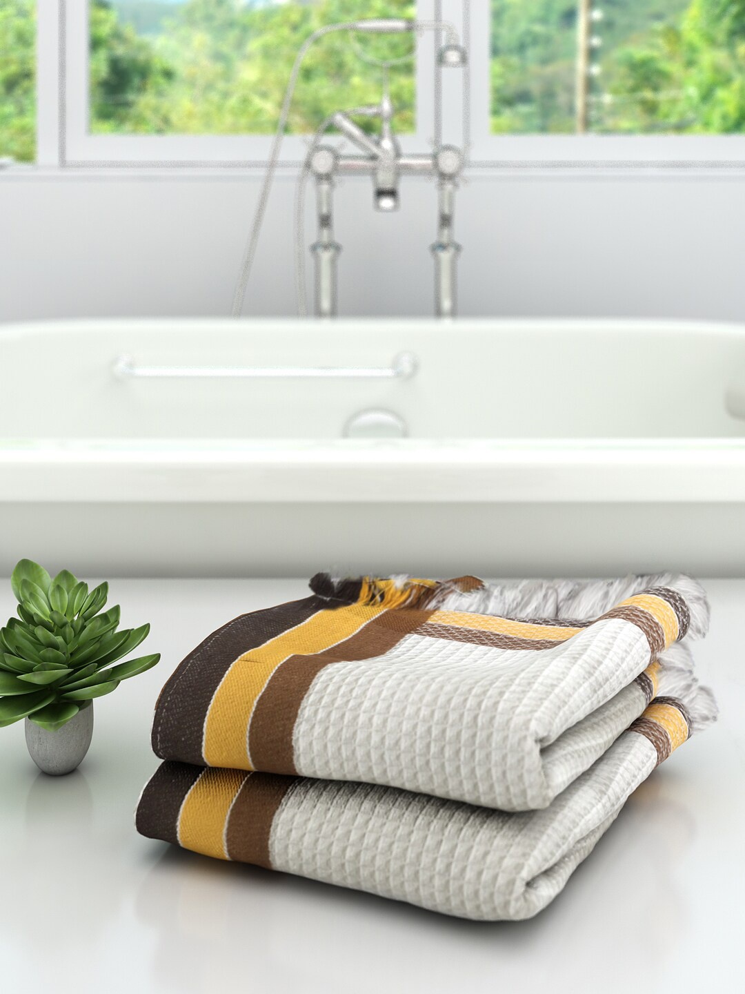 

Athom Trendz Multi Set of 2 Cotton Bath Towels