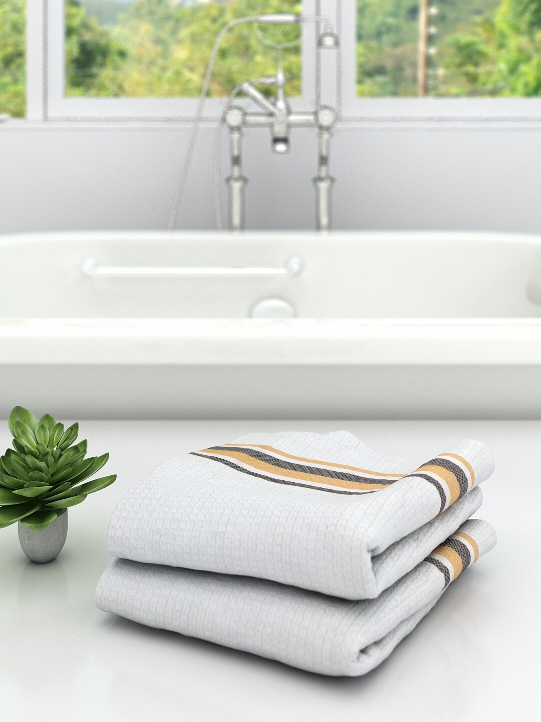 

Athom Trendz Multi Set of 2 Cotton Bath Towels