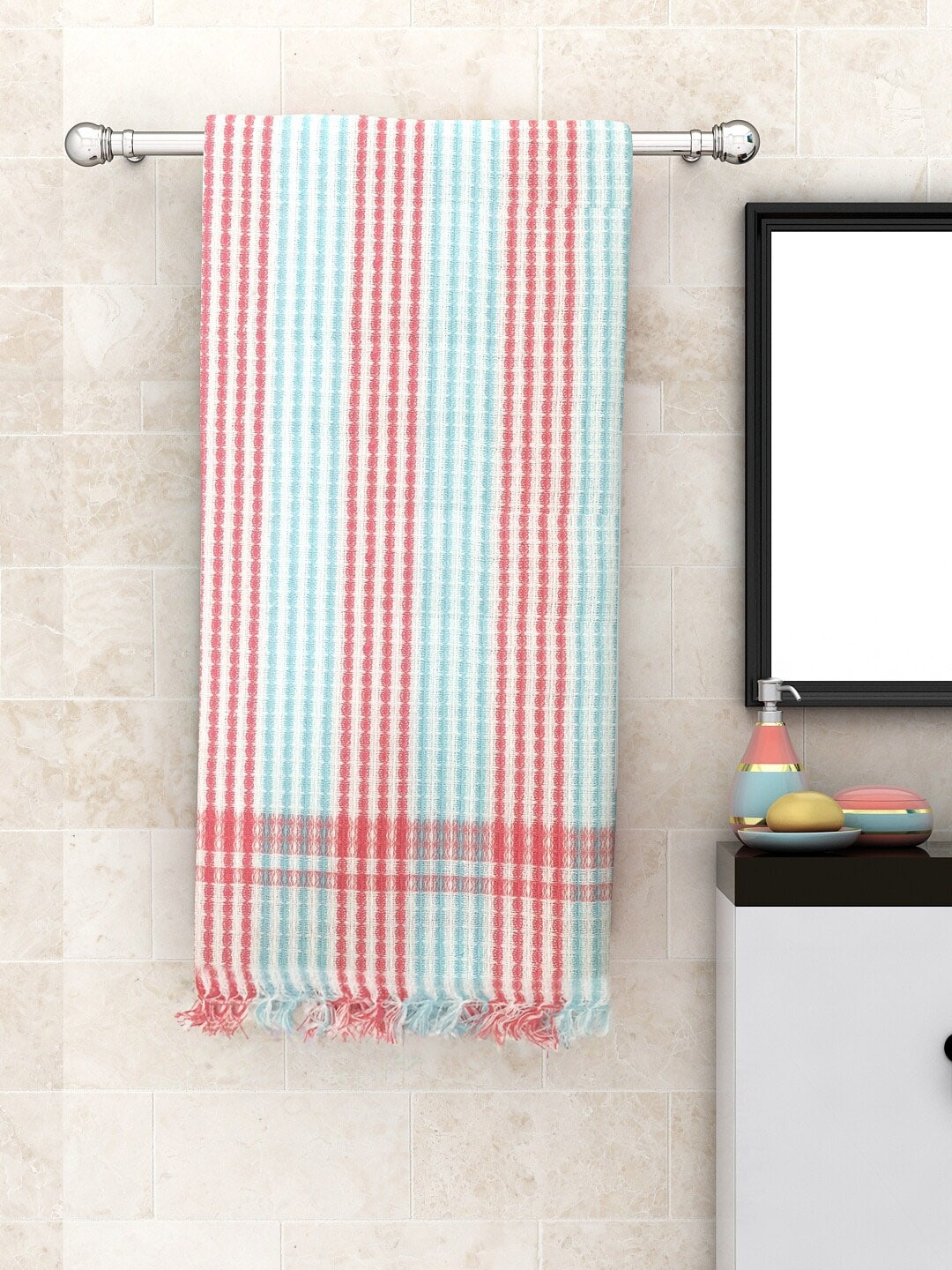 

Athom Trendz Pack of 2 Cotton Lightweight Quick-Dry & High Absorbant Bath Towel, Multi