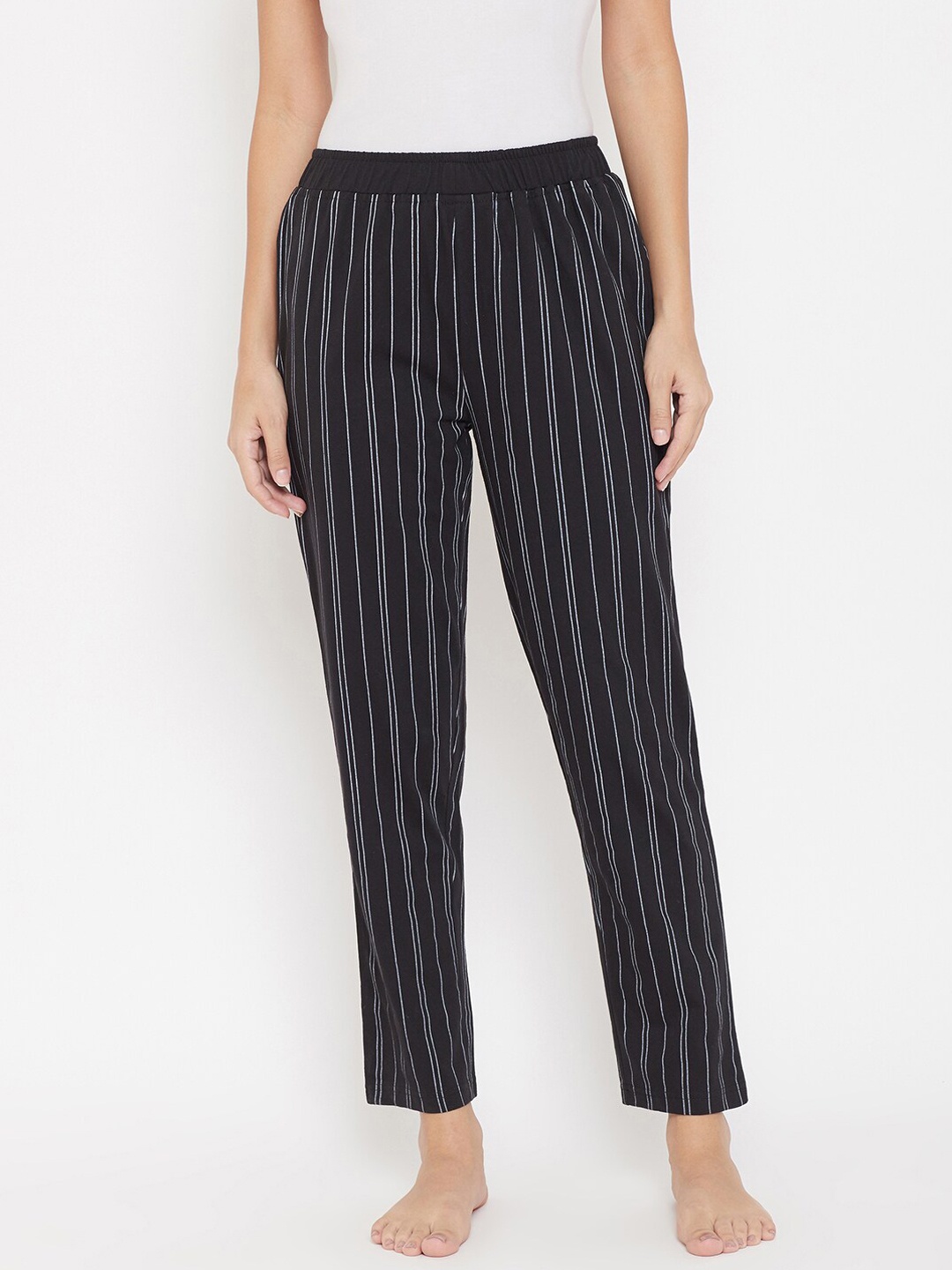 

Okane Women Black & White Striped Lounge Pants