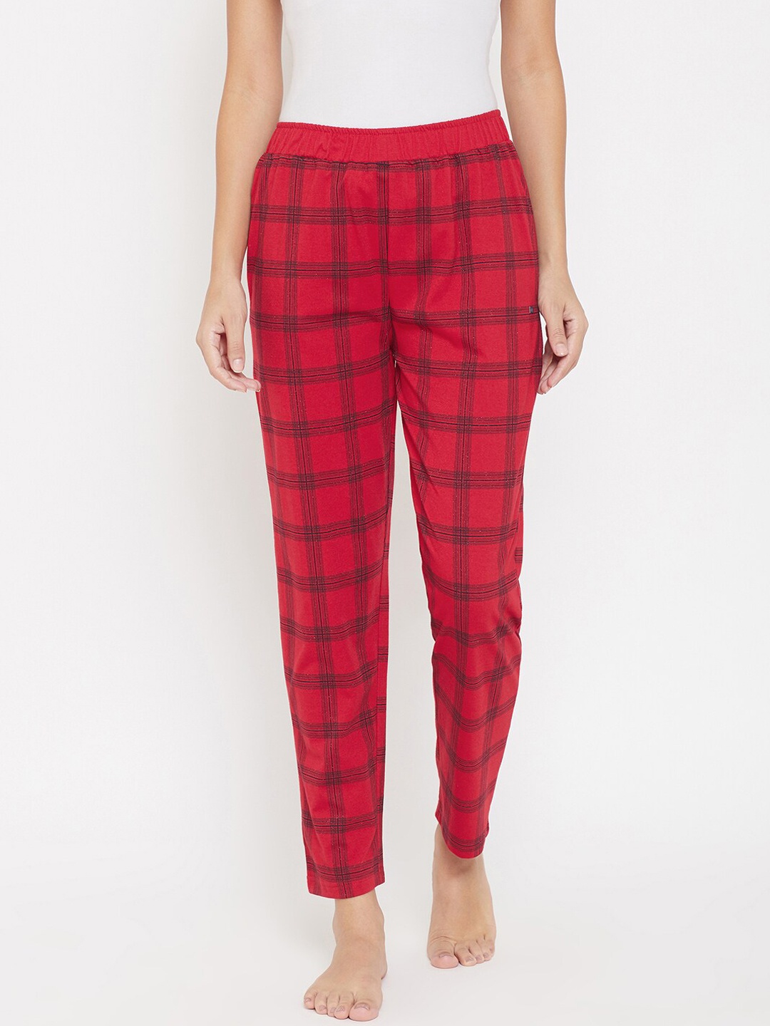 

Okane Women Red & Black Checked Lounge Pants