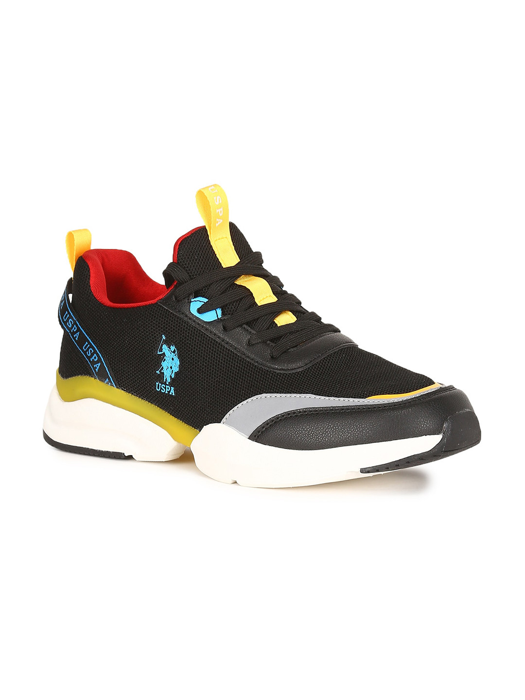 

U S Polo Assn Men Black Textile Walking Shoes