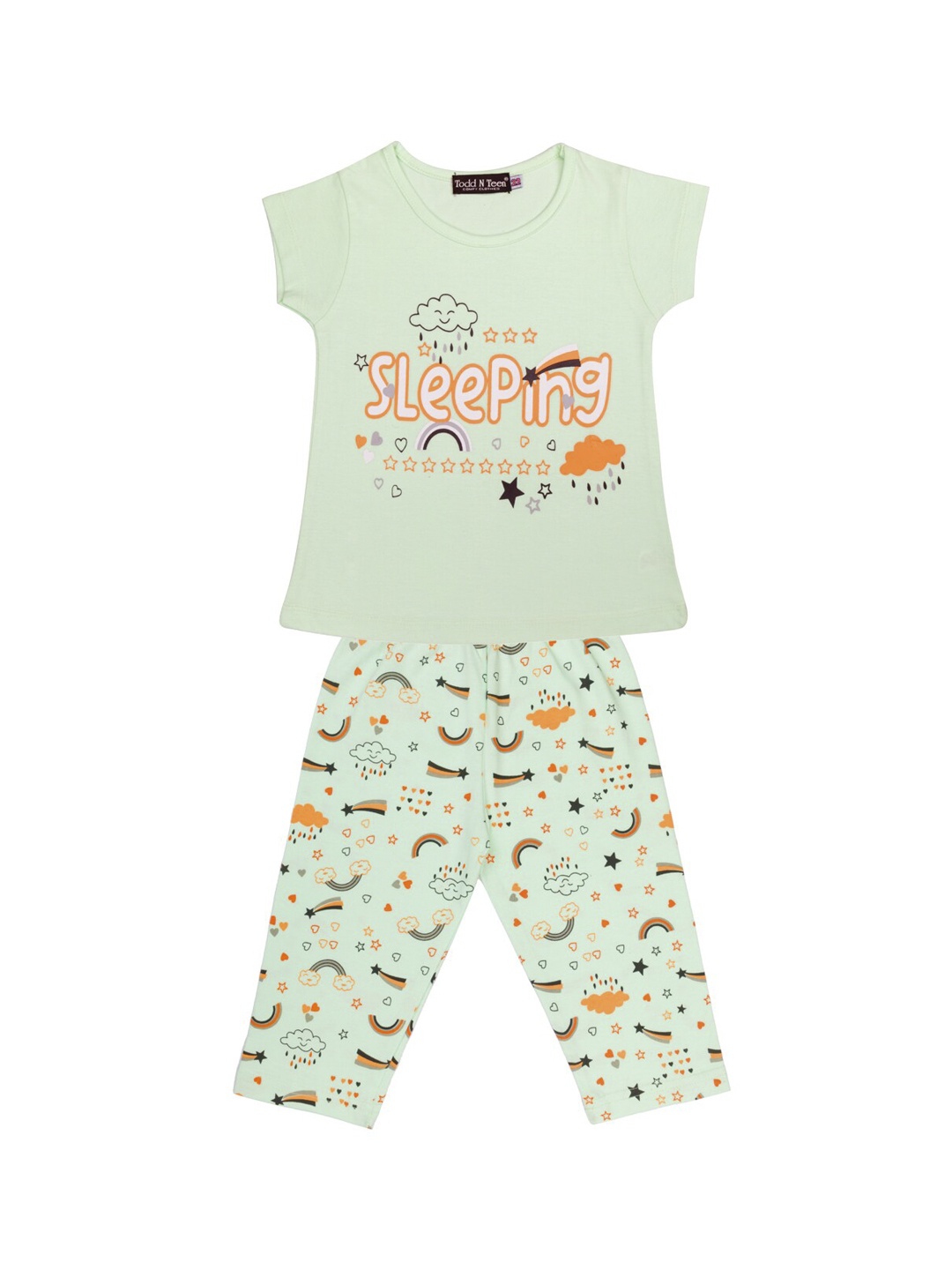 

Todd N Teen Girls Green Cotton Loungewear Set