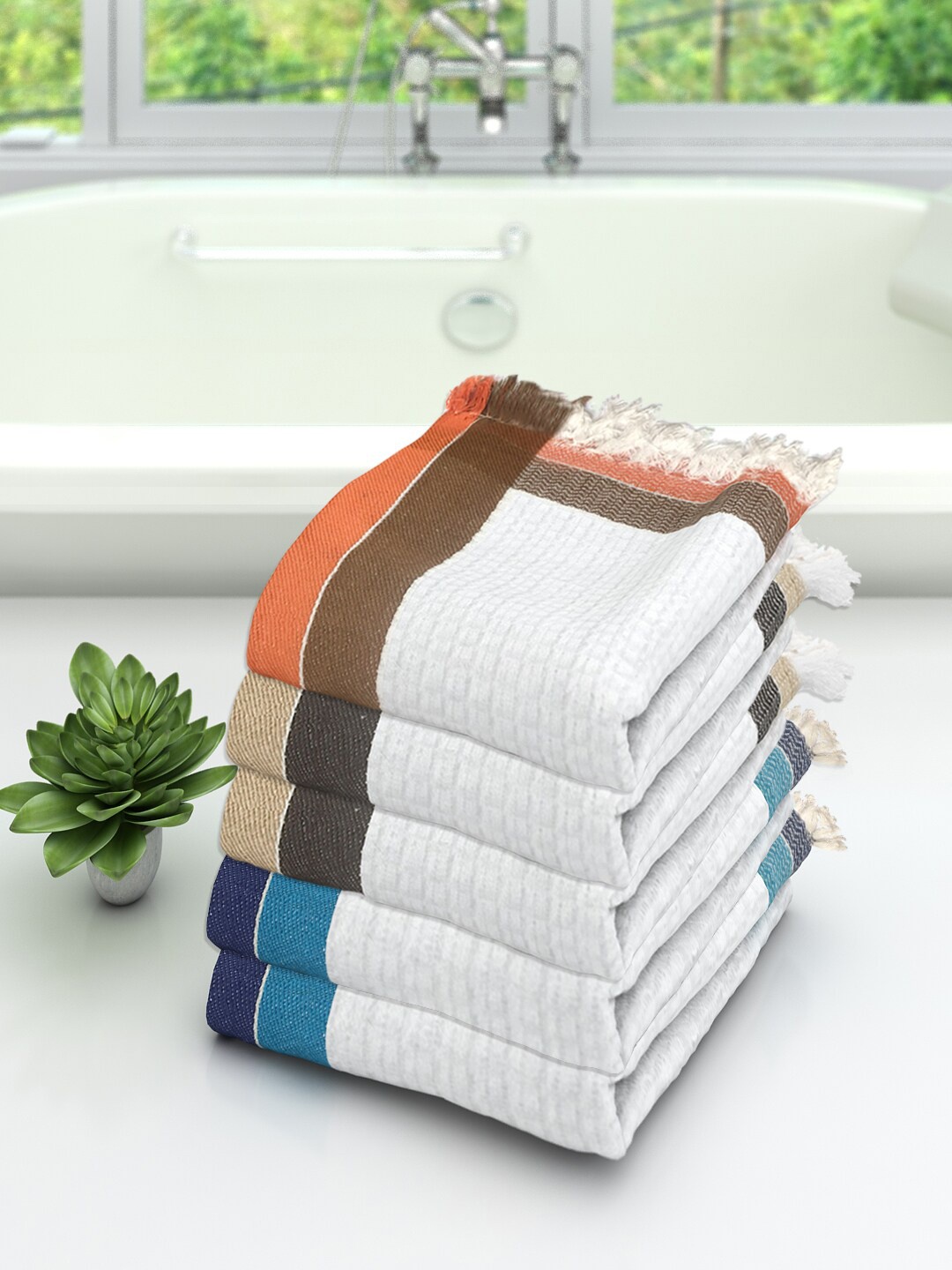 

Athom Trendz Pack of 5 Cotton Lightweight Quick-Dry & High Absorbant Bath Towel, Multi