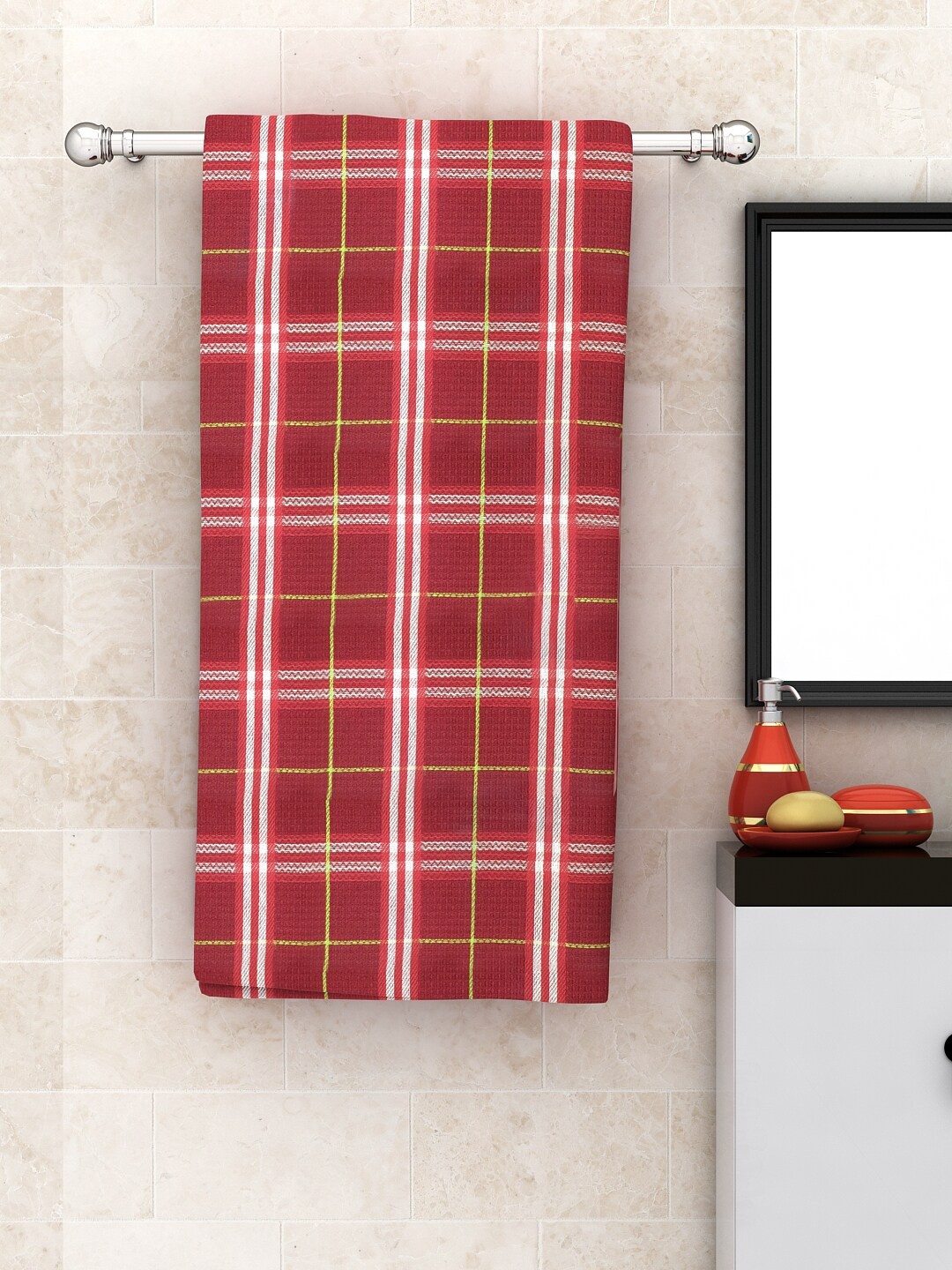 

Athom Trendz Set Of 2 Red High Absorbant Bath Towel