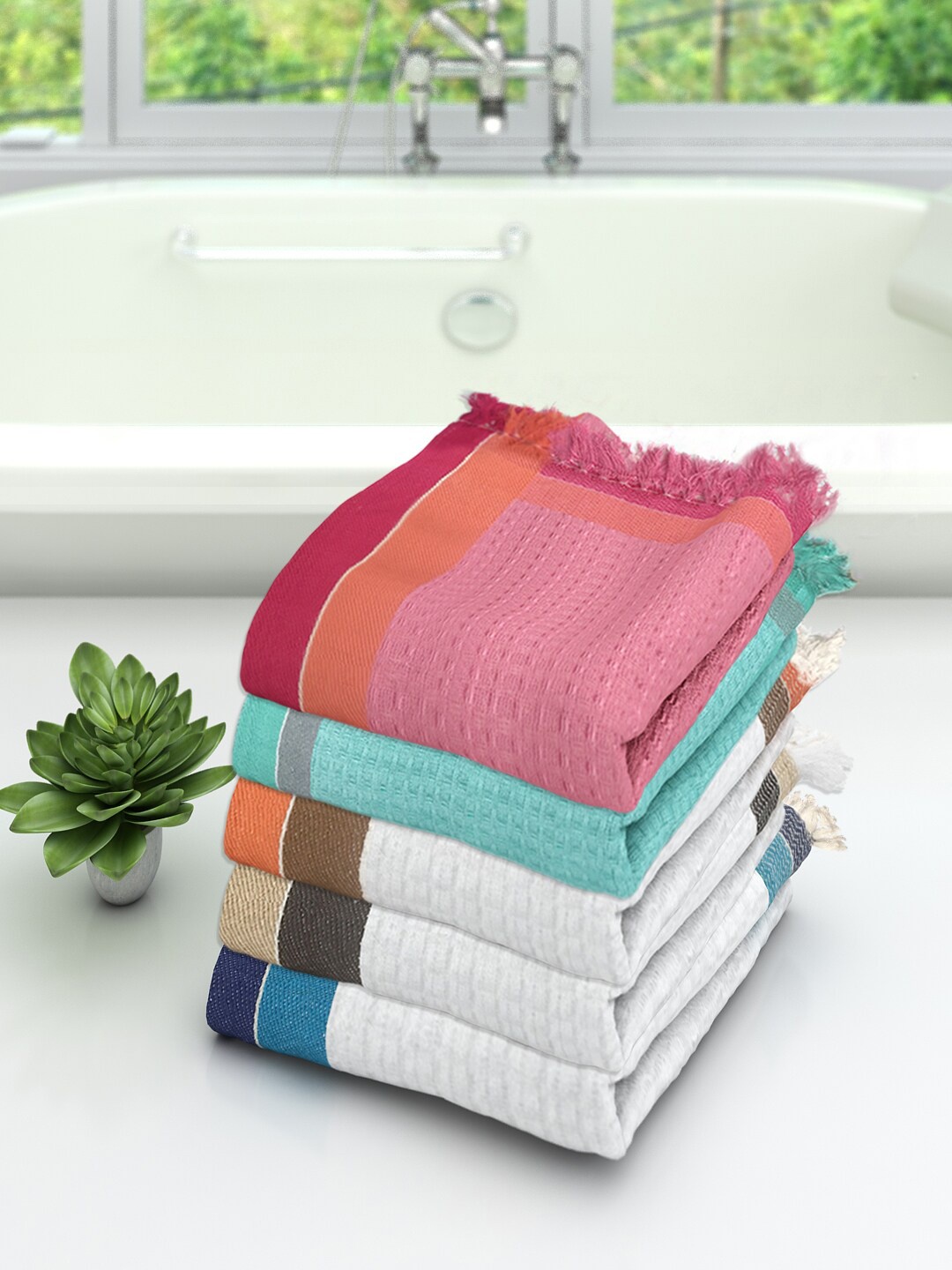 

Athom Trendz Multi Set of 5 Cotton Bath Towels