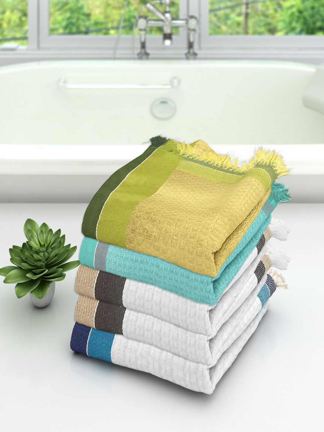 

Athom Trendz Multi Set of 5 Cotton Bath Towels