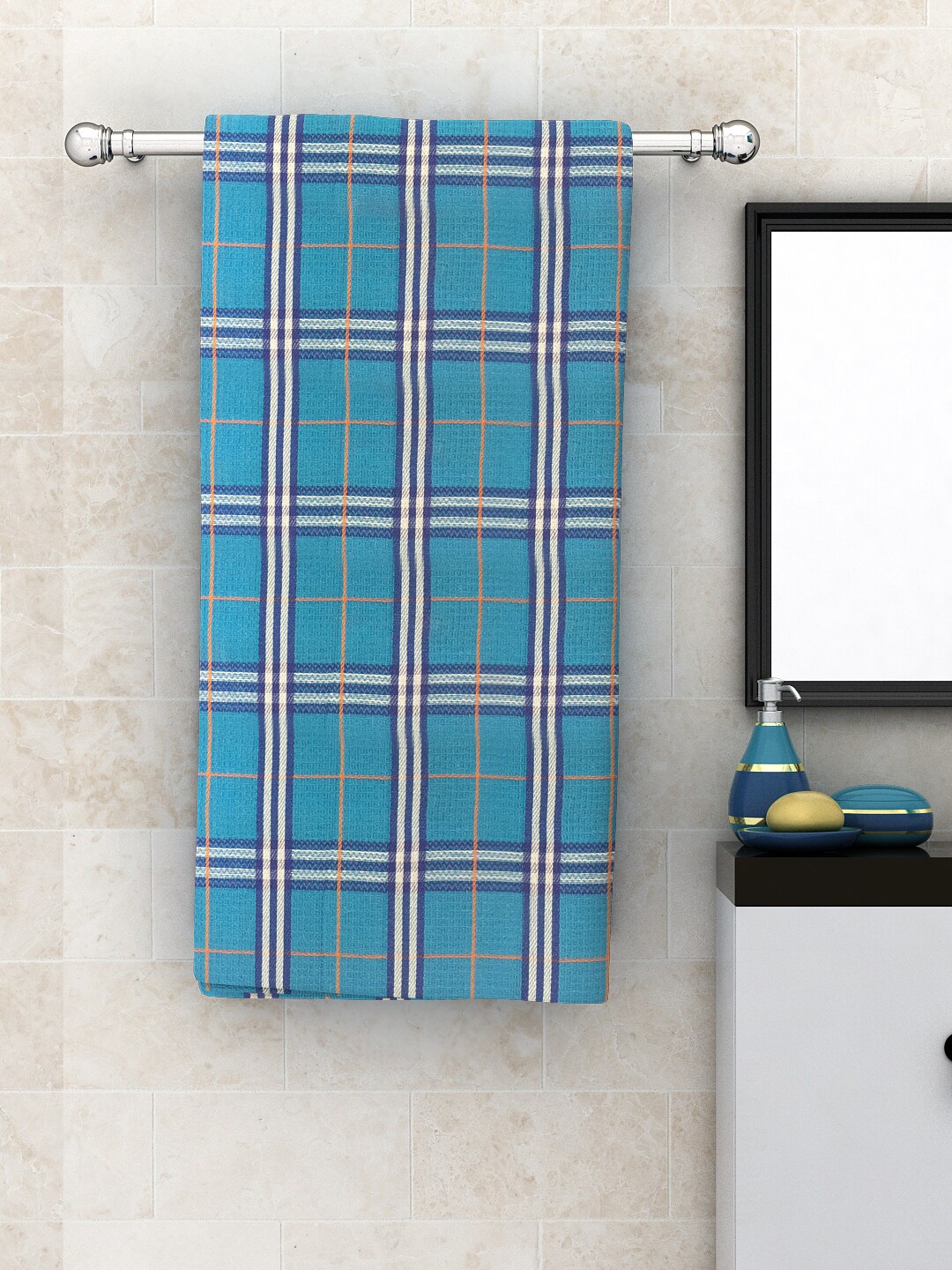 

Athom Trendz Set Of 2 Blue High Absorbant Bath Towel