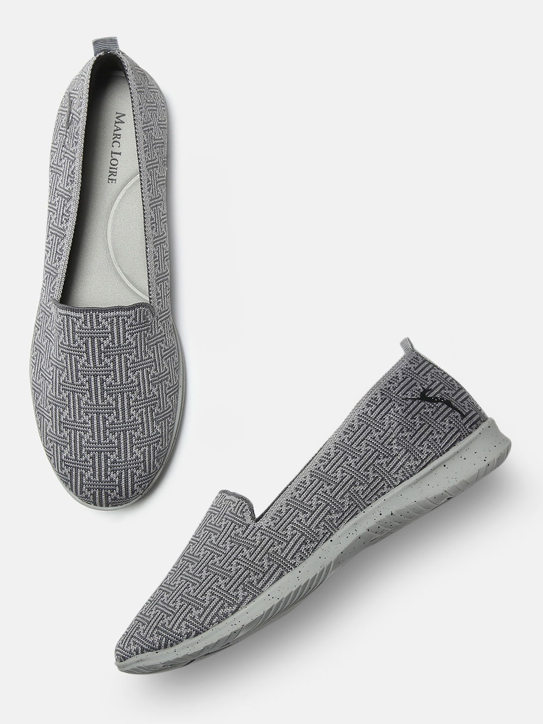 

Marc Loire Women Woven Design Slip-on Sneakers, Grey