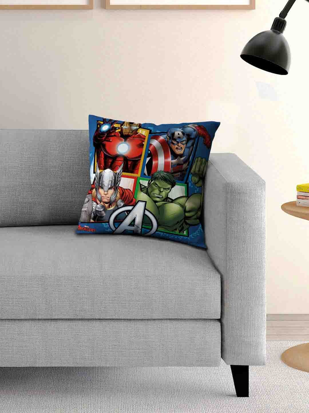 

Marvel Kids Blue & Green Avengers Printed Filled Square Cushion With Cover