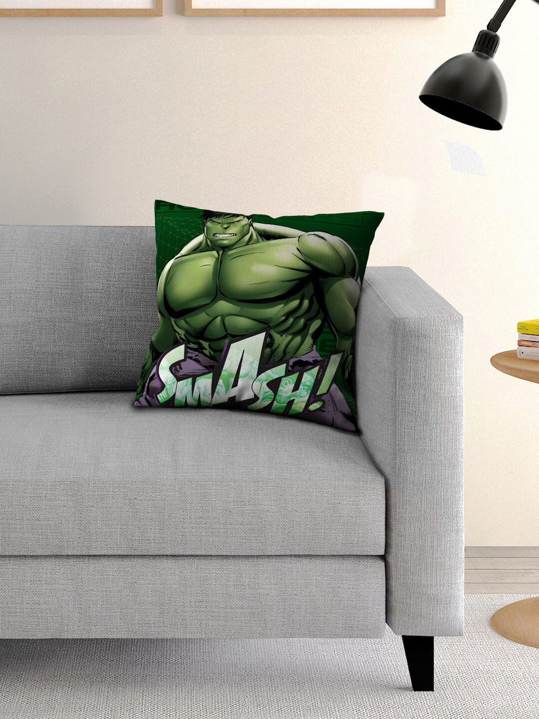 

Marvel Kids Black & Green Hulk Printed Filled Square Cushion With Cover