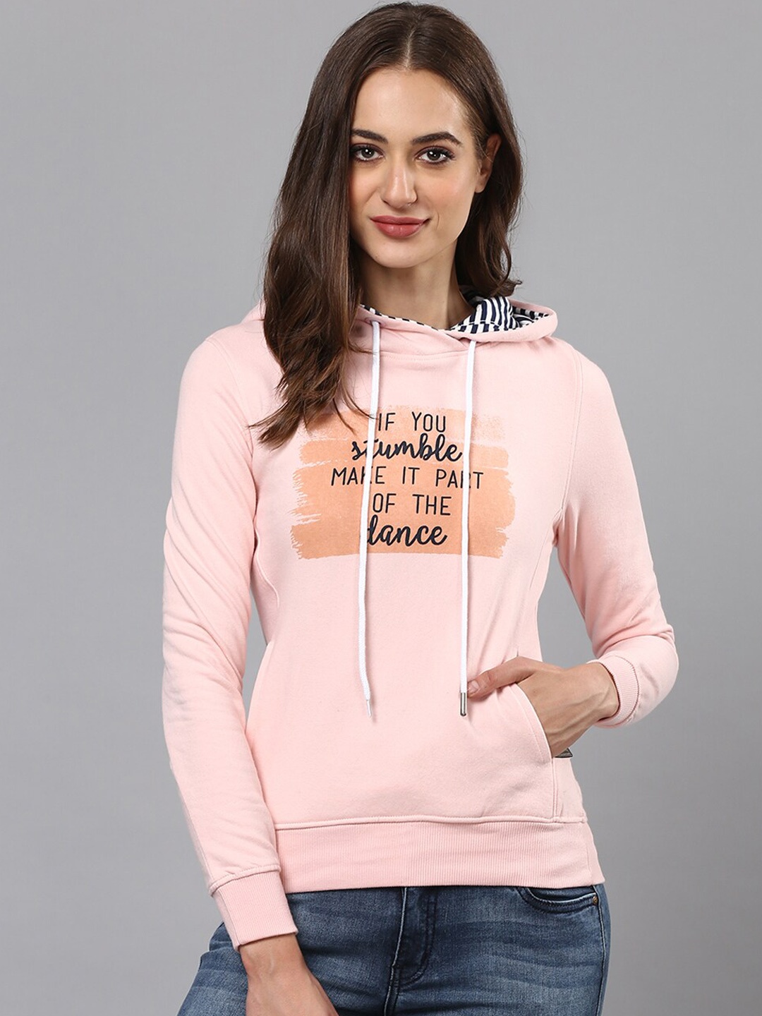 

Campus Sutra Women Pink Typography Printed Sweatshirt