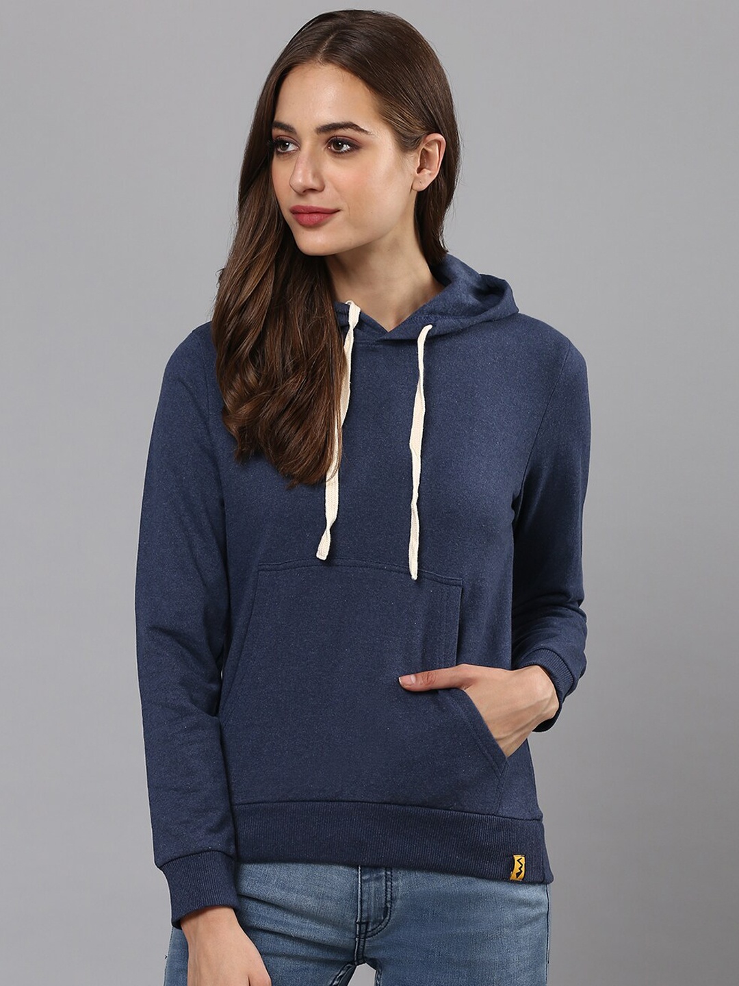 

Campus Sutra Women Blue Hooded Sweatshirt