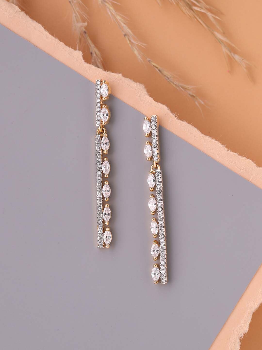 

Tistabene White Contemporary Drop Earrings