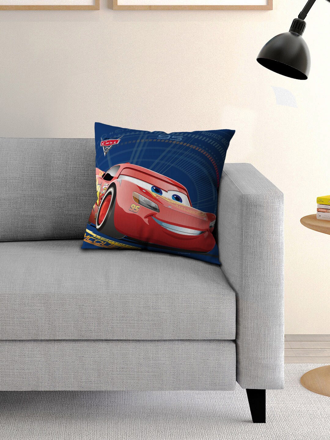 

Disney Kids Navy Blue & Red Cars Printed Filled Square Cushion With Cover