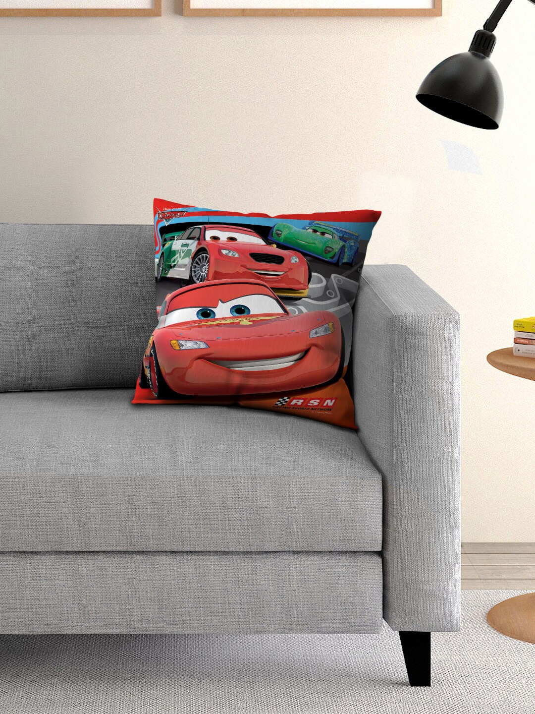 

Disney Cars Multicoloured Single Cartoon Character Printed 40x40 cm Square Cushion Cover, Multi