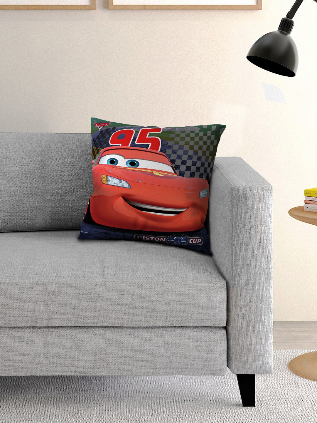 

Disney Cars Multicoloured Single Cartoon Character Printed 40x40 cm Square Cushion Cover, Multi