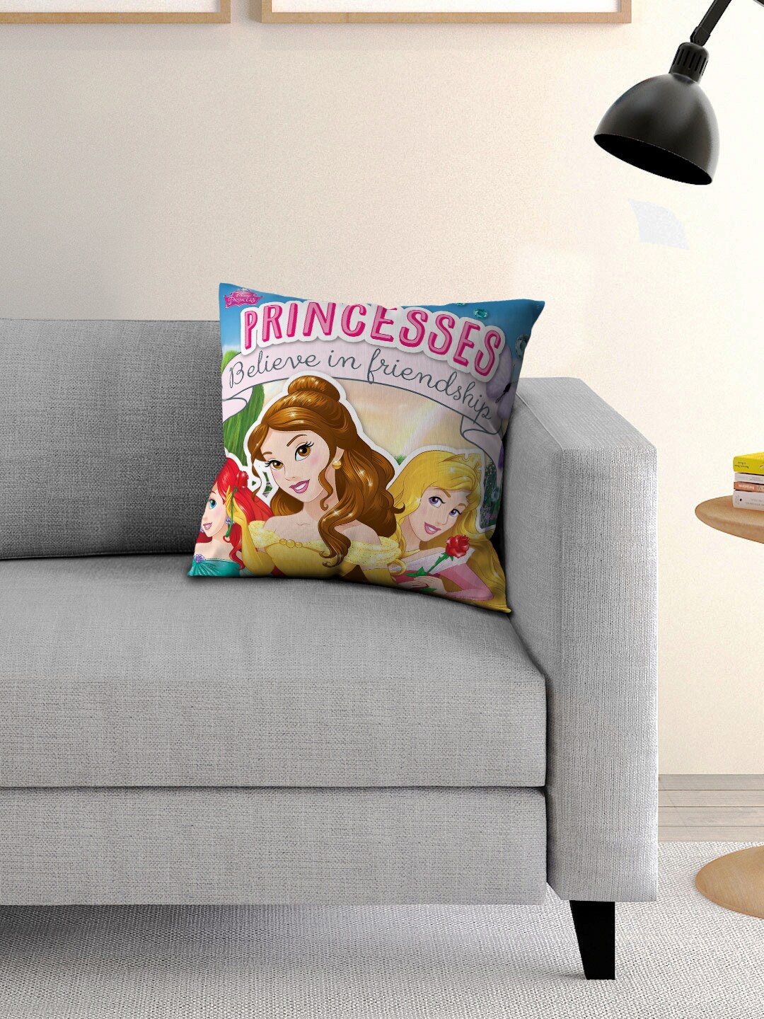 

Disney Princess Multicoloured Single Cartoon Printed 40x40 cm Square Cushion Cover, Multi