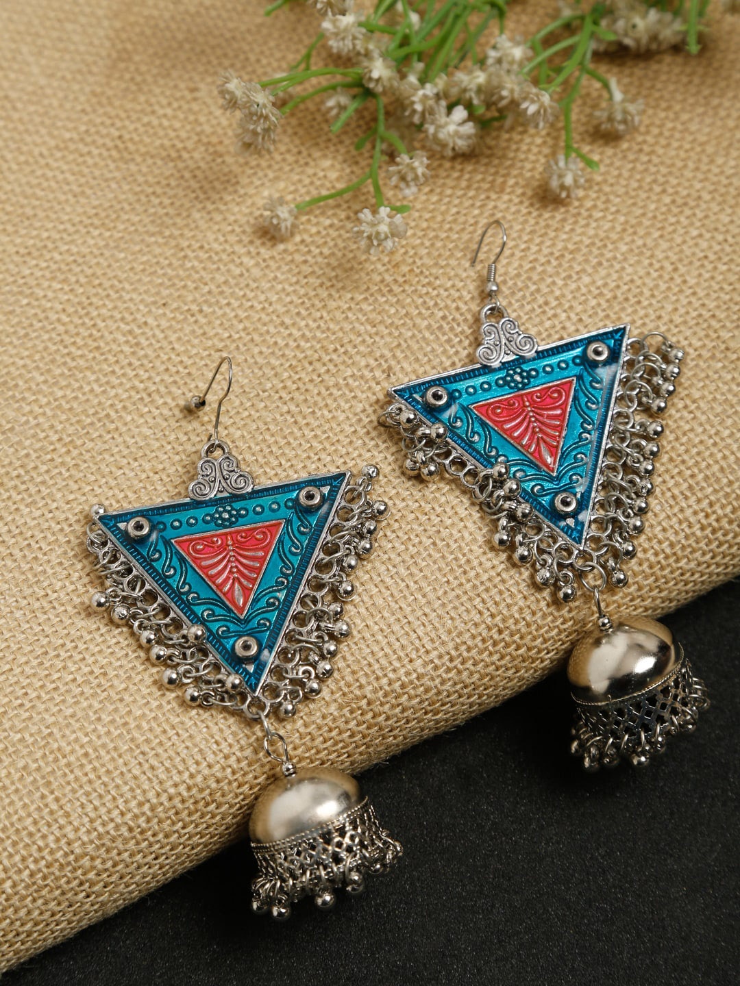 

NEUDIS Blue Contemporary Jhumkas Earrings