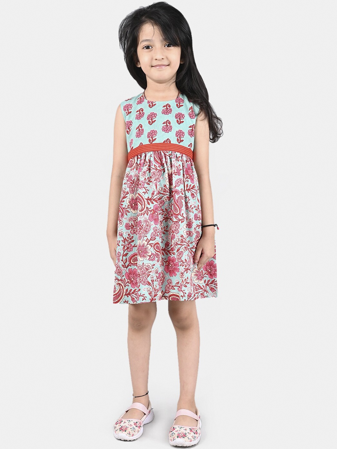 

ESME Green Floral A-Line Dress