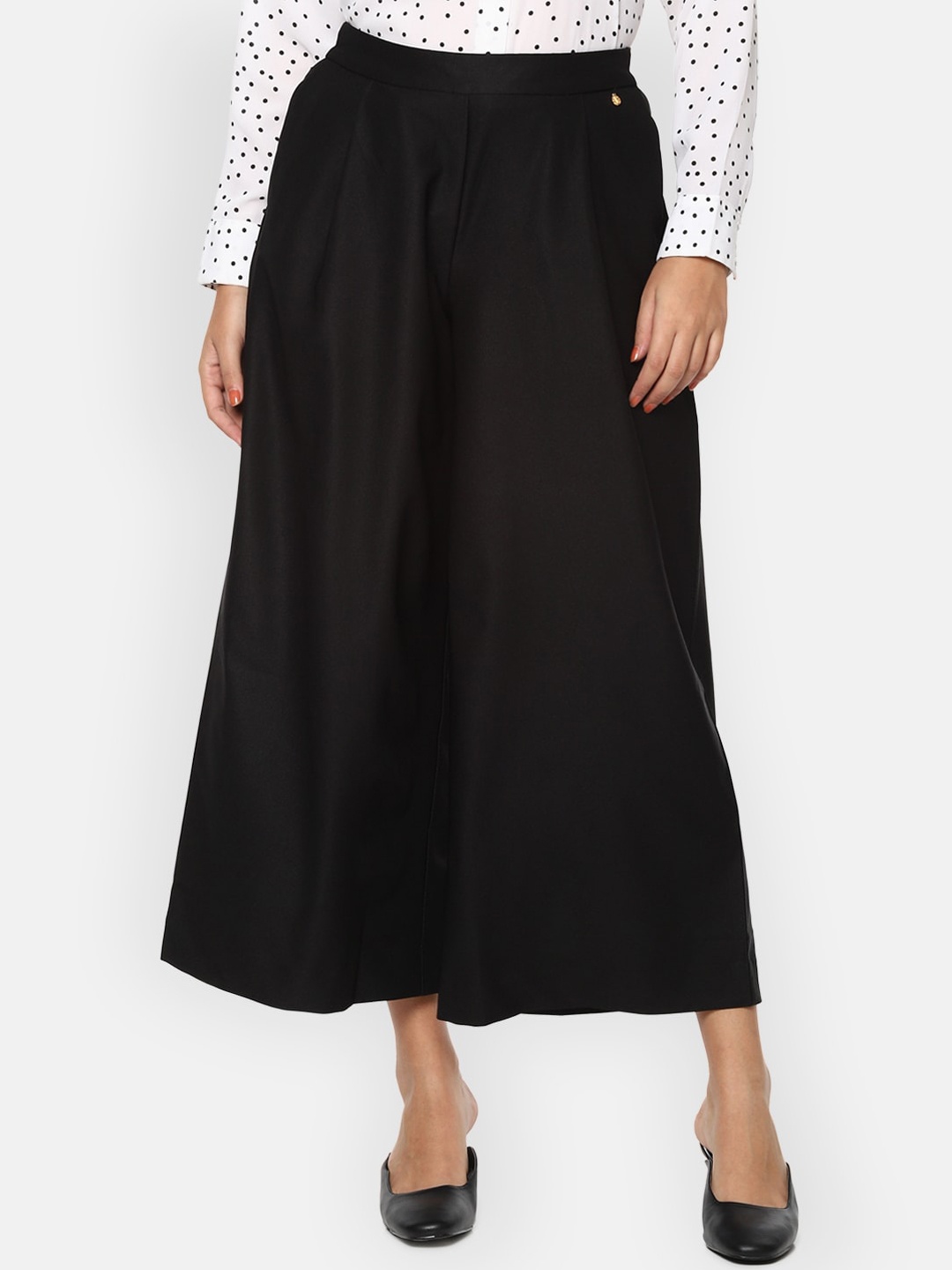 

Van Heusen Woman Women Black Pleated Culottes Trousers