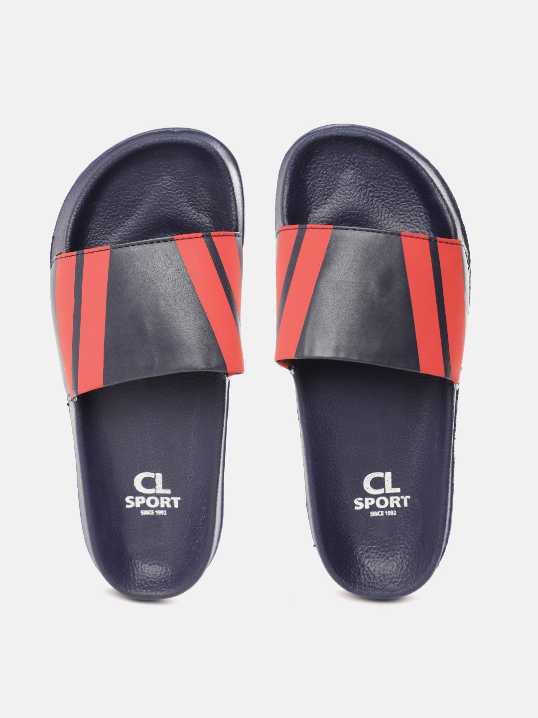 

Carlton London sports Women Navy Blue & Red Striped Sliders