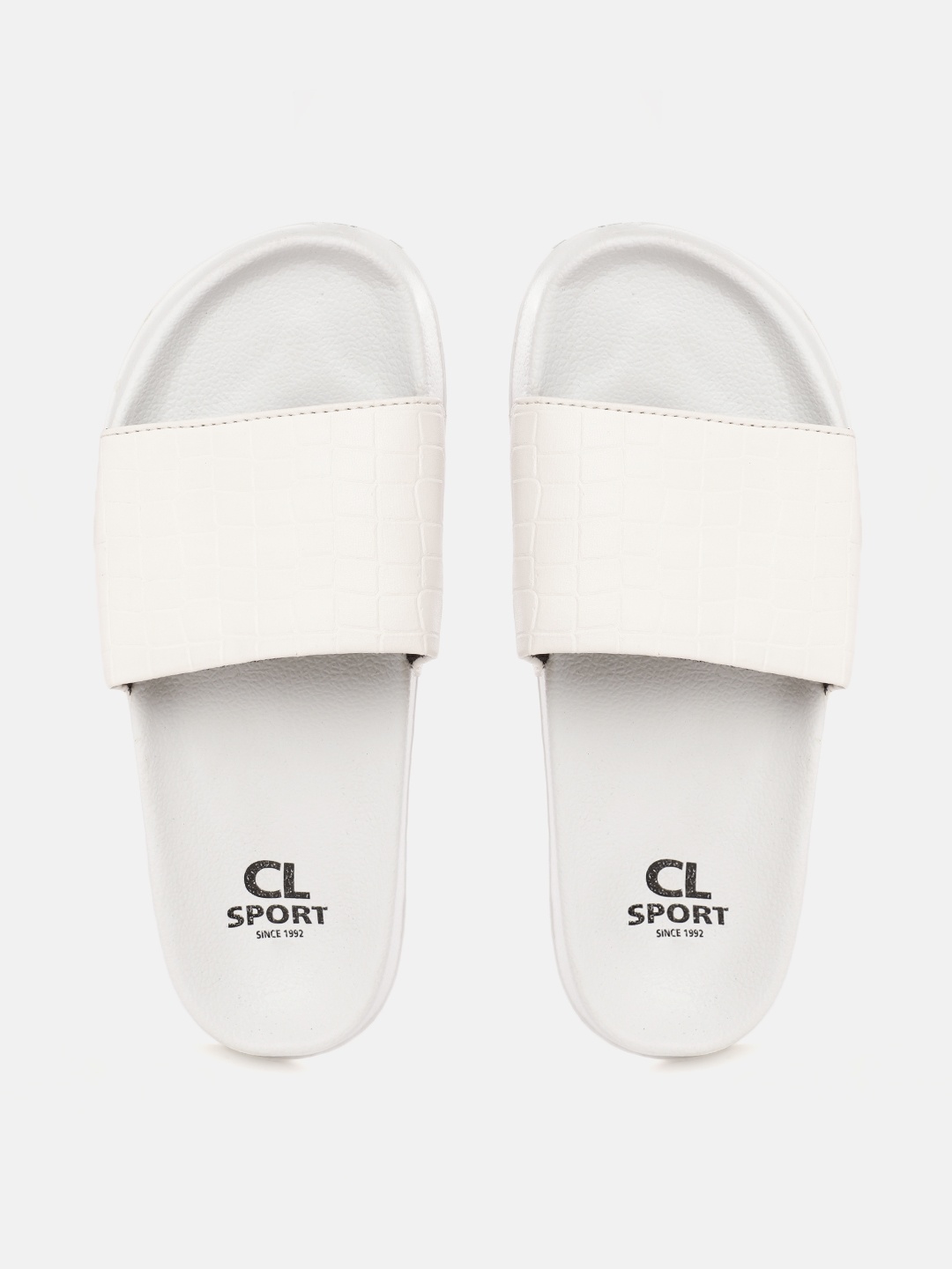 

Carlton London sports Women White Croc-Textured Sliders