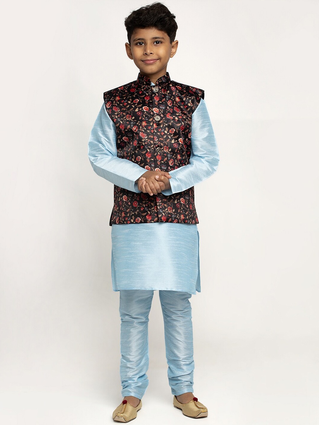 

KRAFT INDIA Boys Blue Dupion Silk Kurta with Pyjamas