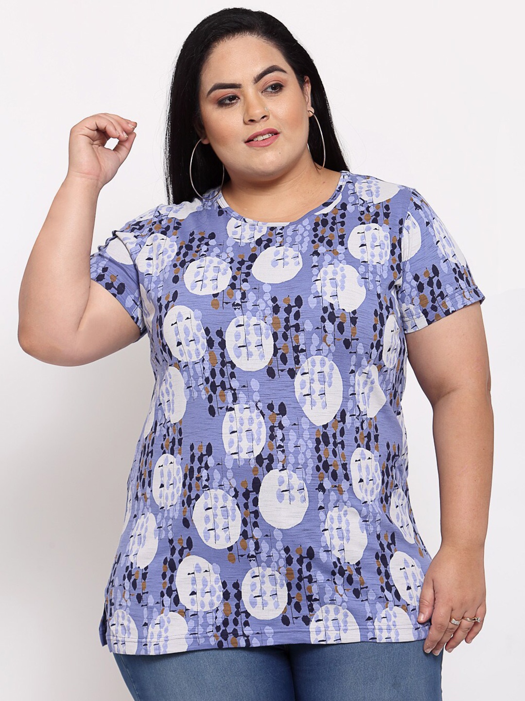 

plusS Women Lavender Printed T-shirt